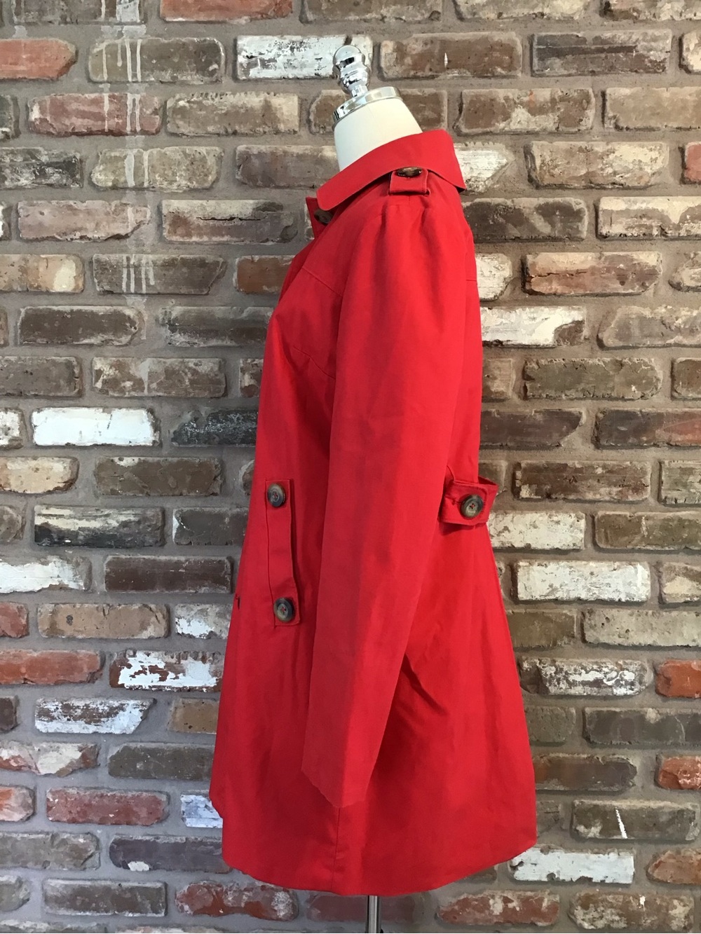 BODEN Women's Classic Chic Red Single-Breasted Trench Coat 6R - Picture 3 of 7